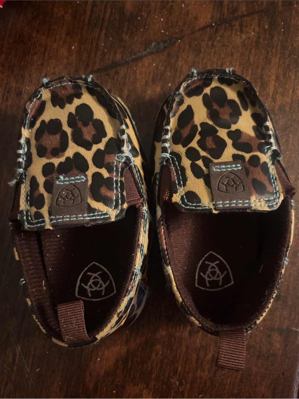 Ariat Kids Leopard Print Moccasins - Brown & Black